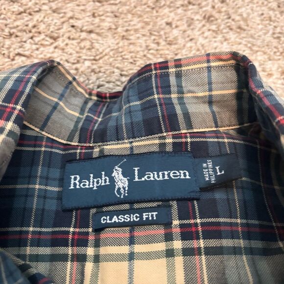 Ralph Lauren Classic Fit Fall Plaid Men's Button Down Oxford Large - Picture 2 of 4